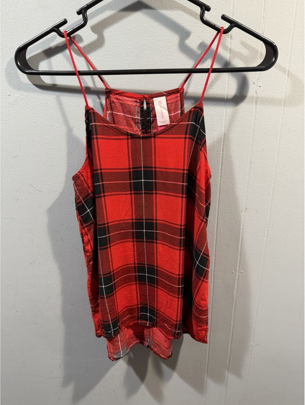 Womens No Boundaries Flannel Tank Top Size Small (3-5) Sleeveless Style Fit